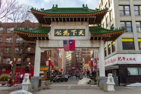 The China Trade Gate is a paifang archway standing at the Beach Street entrance to Bostons Chinatown. The gate was gifted to the city by the government of Taiwan in 1982.