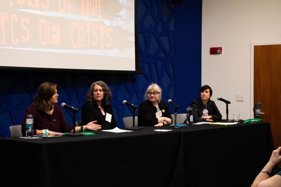 Ávila-Guillen speaks alongside Holder, Marty and Swanson at the ninth annual Women’s History Month symposium. The event took place at the Cabral Center in the John D. OBryant African American Institute March 24.
