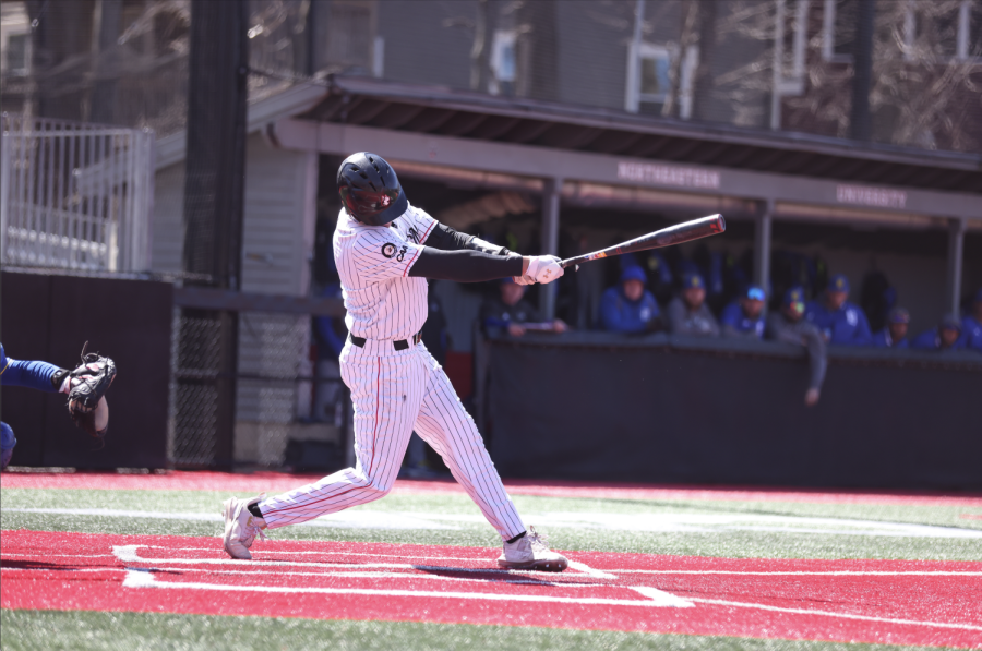 Cam Maldonado takes a swing during a game. The freshmans .364 batting average is the second-highest on the team. 