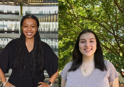 Jada Howard and Caroline Kenney (pictured left to right) pose for a portrait. Both students spoke with The News their experiences at Northeastern as first-generation low-income students. Photo courtesy Jada Howard and Caroline Kenney. 