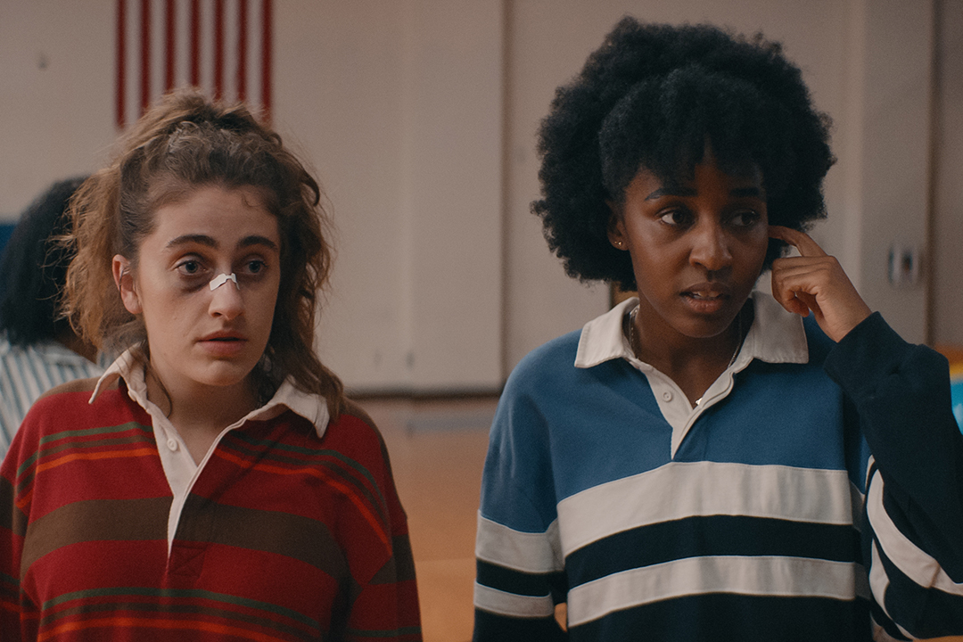 Rachel Sennott and Ayo Edebiri play PJ and Josie, respectively. The two queer teens start a fight club to spend time with their cheerleader crushes. Photo courtesy Metro Goldwyn Mayer.