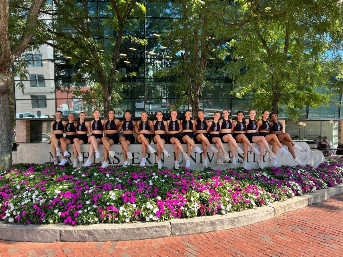 Members of the Northeastern Dance Team pose for a group photo. Attending qualifiers camp this summer brought the team closer together and marked the start of an exciting new season. (Photo courtesy Nicole Vicino)