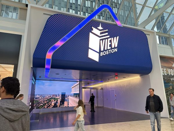 The entrance to View Boston. The 360 degree observation deck opened June 15 in the Prudential Center.