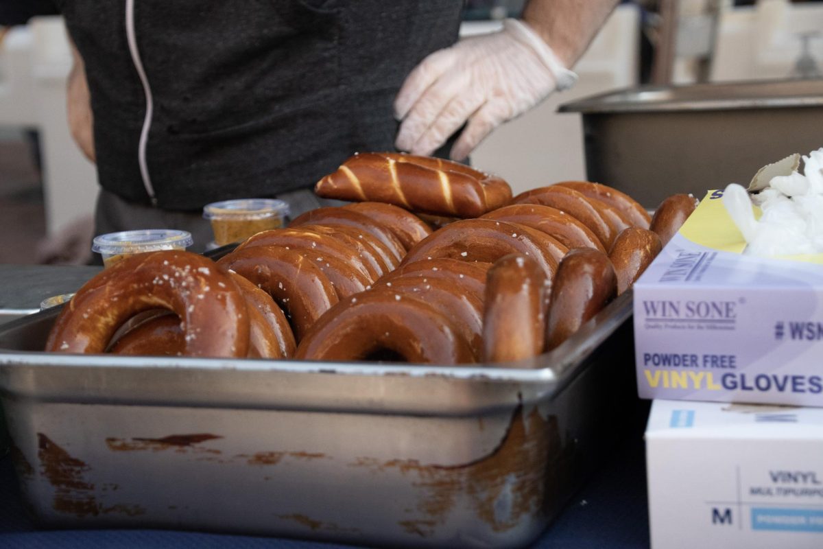 Bavarian pretzels sit oiled and salted, ready to eat. Formaggio Kitchenwas one of many food vendors at the festival. 