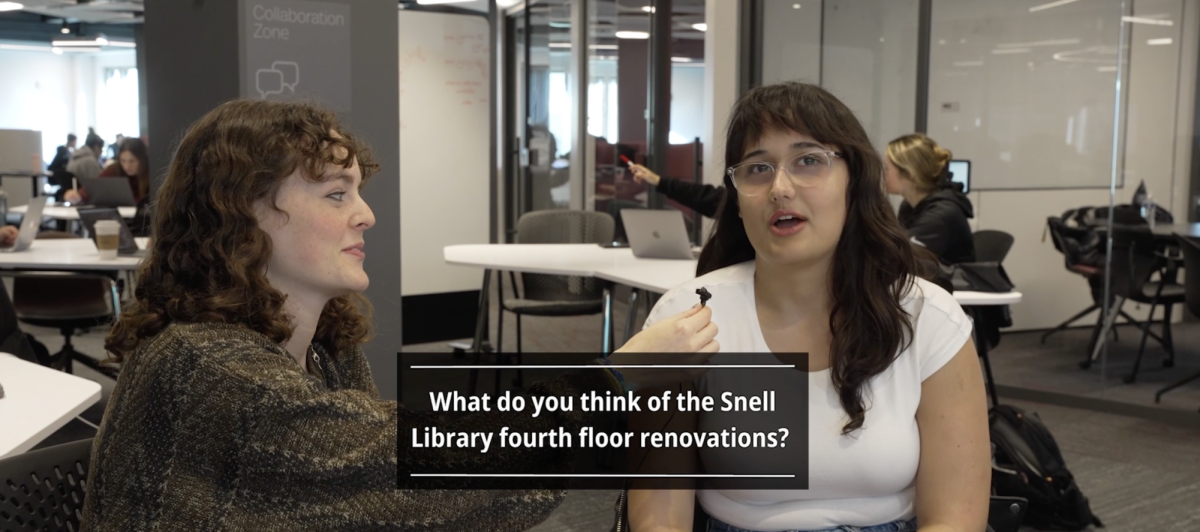 VIDEO: Students react to newly renovated Snell fourth floor after 10-month closure