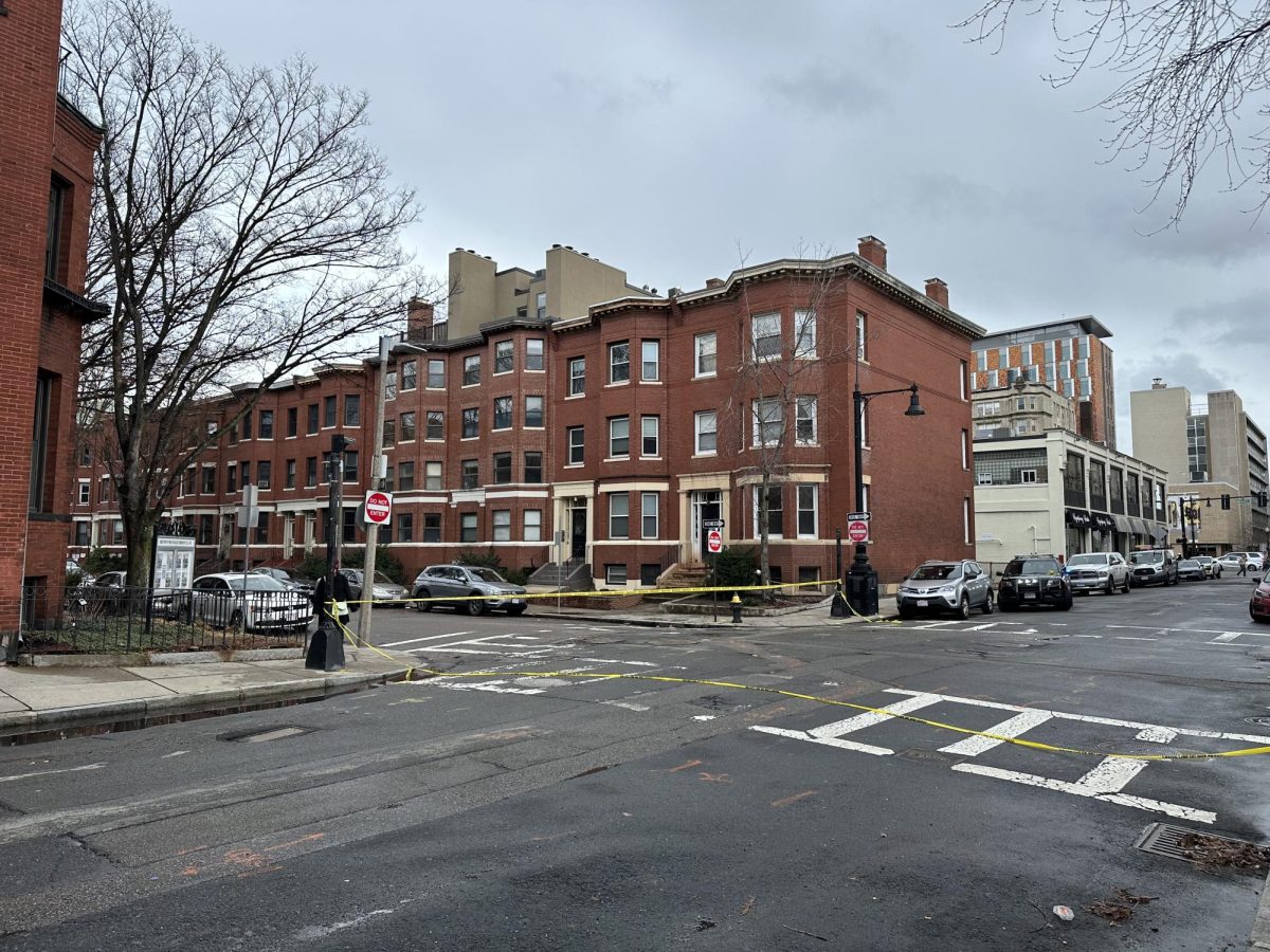 Yellow caution tape blocks off St. Stephen Street and Gainsborough Street. After the explosion, an alert was sent instructing people to avoid the area. 