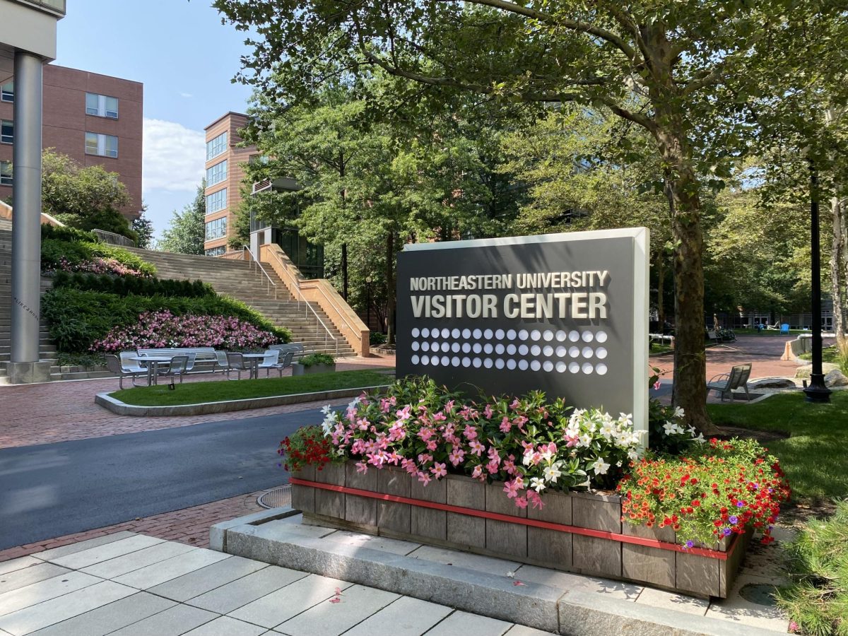 The Admissions Visitor Center sign on Leon Street. The university received a record-breaking number of applications for fall 2024.