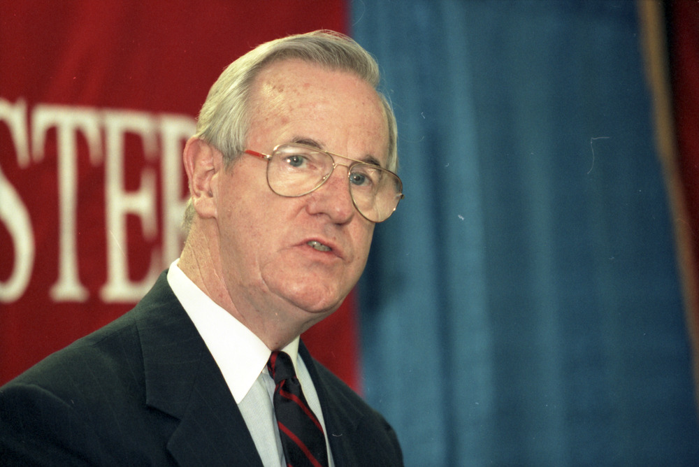 George Matthews, the former chairman of the Northeastern Board of Trustees. The Northeastern alum, who died Jan. 11, was well known for being the namesake of Matthews Arena, among other achievements. Photo courtesy Northeastern University archives.
