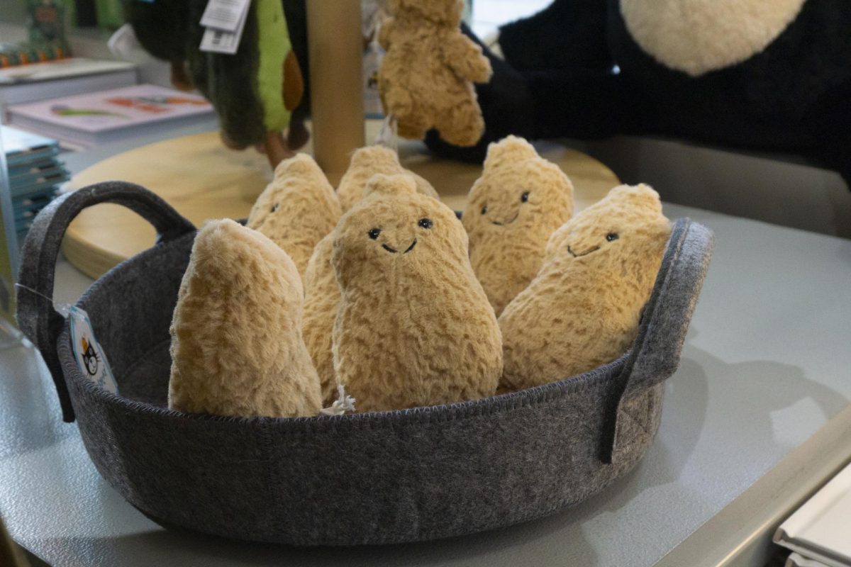 A Jellycat bowl is filled with Jellycat peanuts. There were a variety of prices for Jellycats, ranging from $20 to even $200.