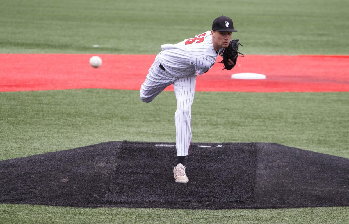 Ryan Griffin pitches in a game against Merrimack March 20. Read more here.
