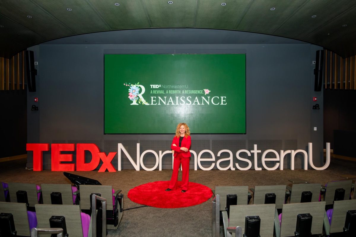 Nicole Alioto poses for a photo in ISEC. Alioto was one of seven speakers at TEDxNortheasternUs Renaissance flagship event Feb. 24. Photo courtesy TEDxNortheasternU.