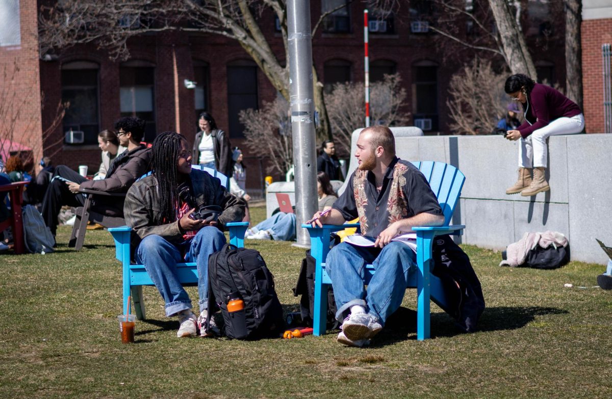 Students sit in beach chairs and soak in the sun on Centennial Common March 13, one of the warmest days of Wellness Week. Many students hung up hammocks and enjoyed the time outdoors.