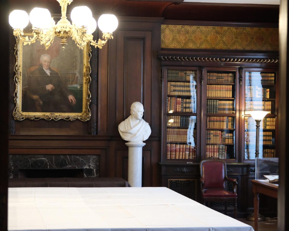 A portrait of Dowse hangs among his collection of literature. Dowse’s major contributions to the Historical Society led to the library’s naming in his honor.