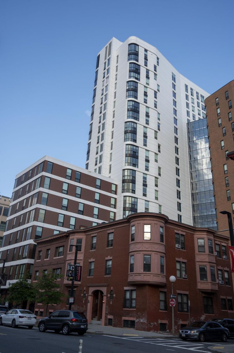 LightView stands at 744 Columbus Ave. Residents of nearby neighborhoods expressed concerns over Northeastern buildings like LightView and International Village contributing to gentrification in the area.