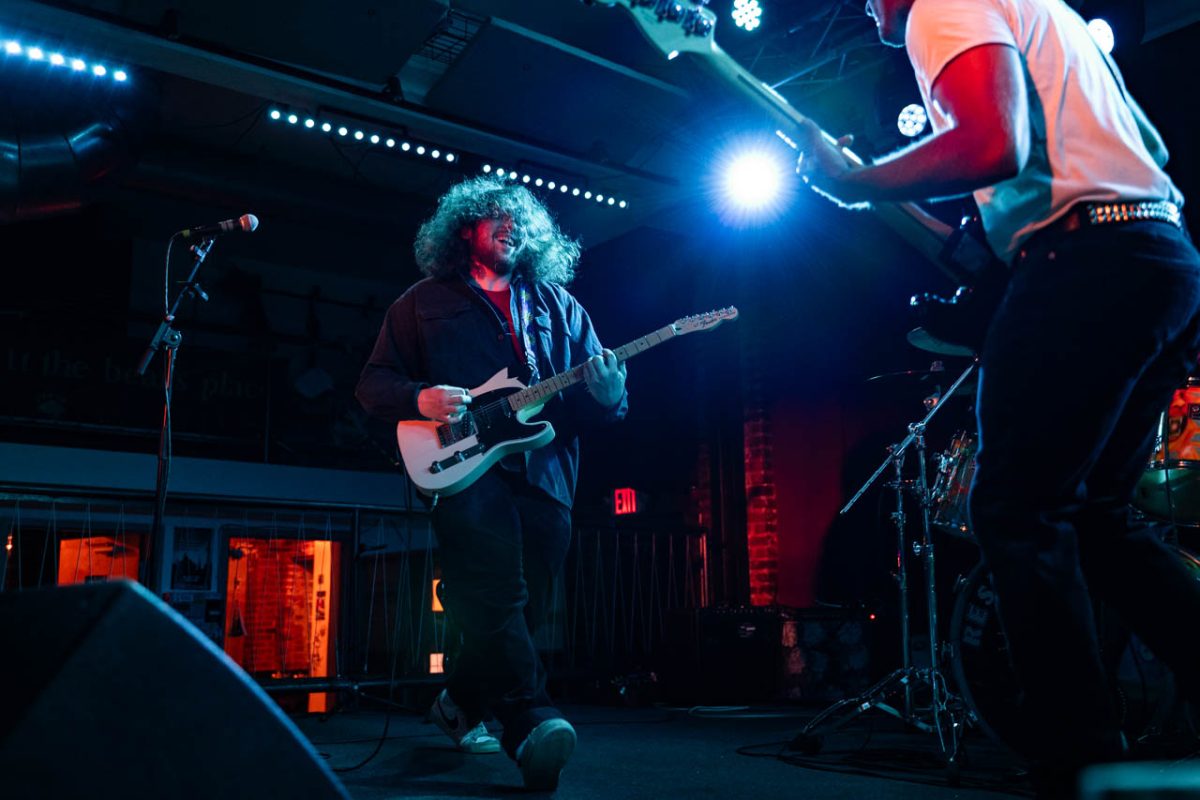 Tuohy smiles as he and Dalton play toward each other. The band was created in 2018 when Tuohy and Dalton were sophomores in high school and Duffy was a freshman. 