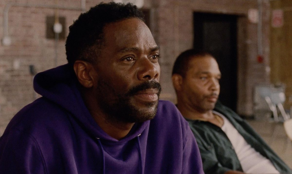 Colman Domingo (left) and Clarence Maclin star in "Sing Sing." Greg Kwedar worked with formerly incarcerated actors to create the film. Photo courtesy A24.