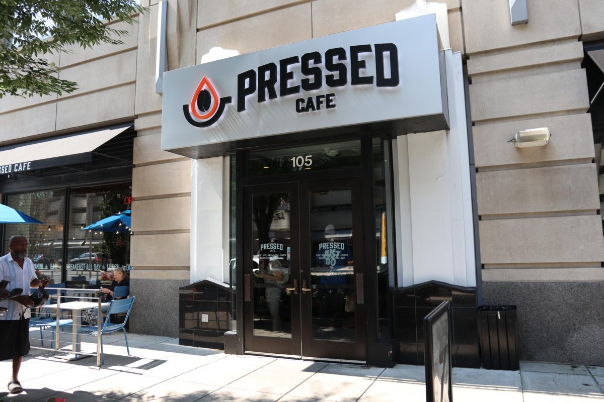 The exterior of Pressed Cafe. Some students were drawn to the cafe's menu and outdoor seating.