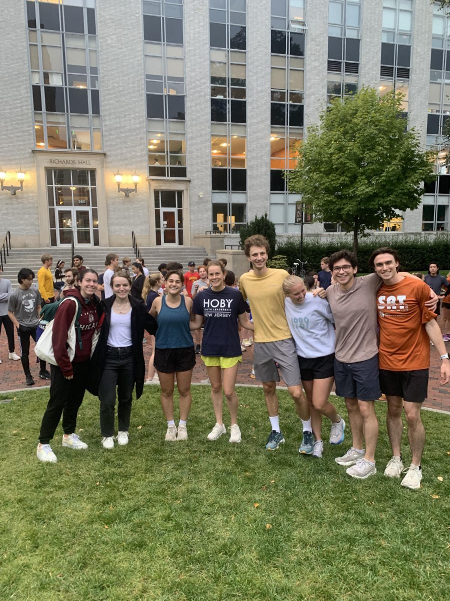 Northeastern University Club Running members gather before their run. Club sports at Northeastern started in the 1940s, and NUCR has grown to be the largest with 200 members.