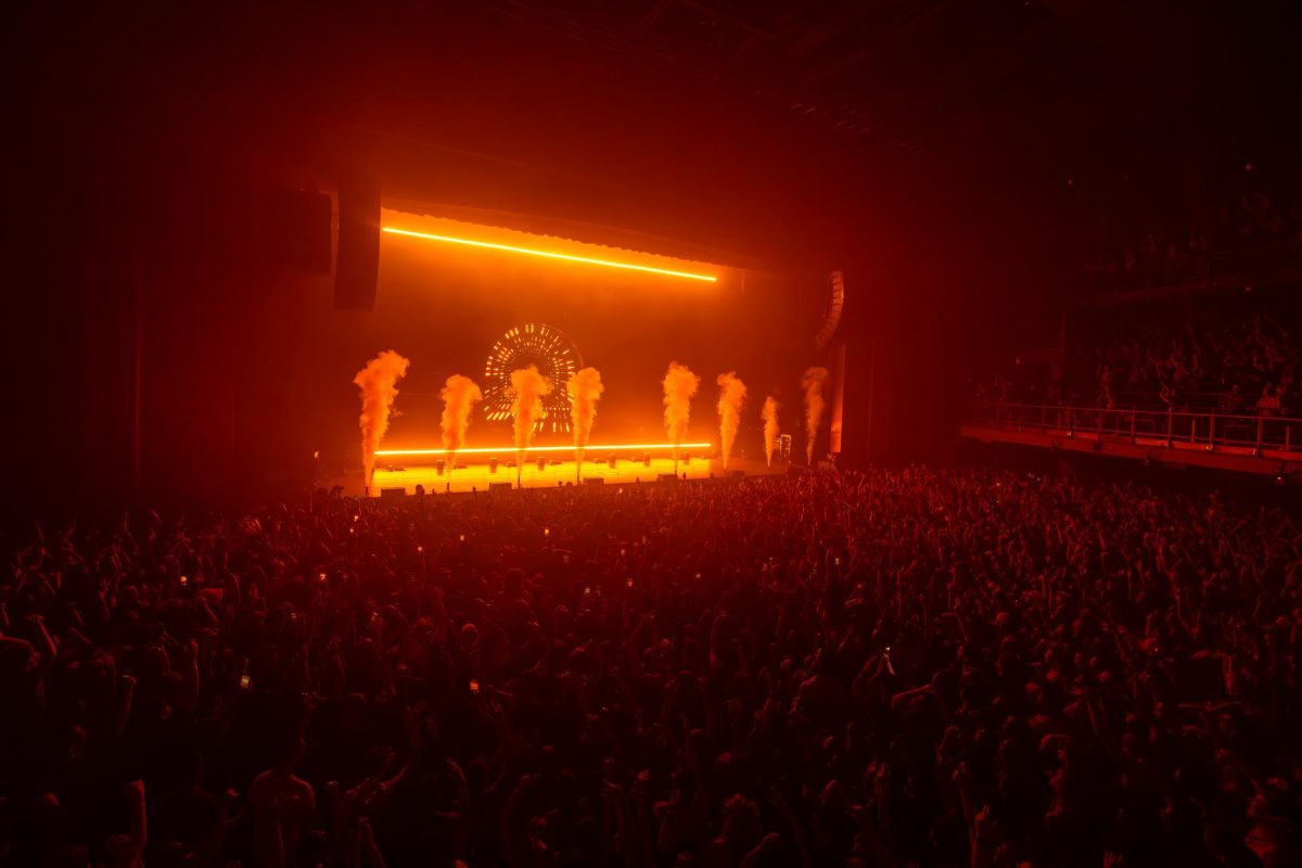 Smoke flies up in the air after the music reaches a bass drop. The crowd remained on their feet for Zedd’s entire performance.