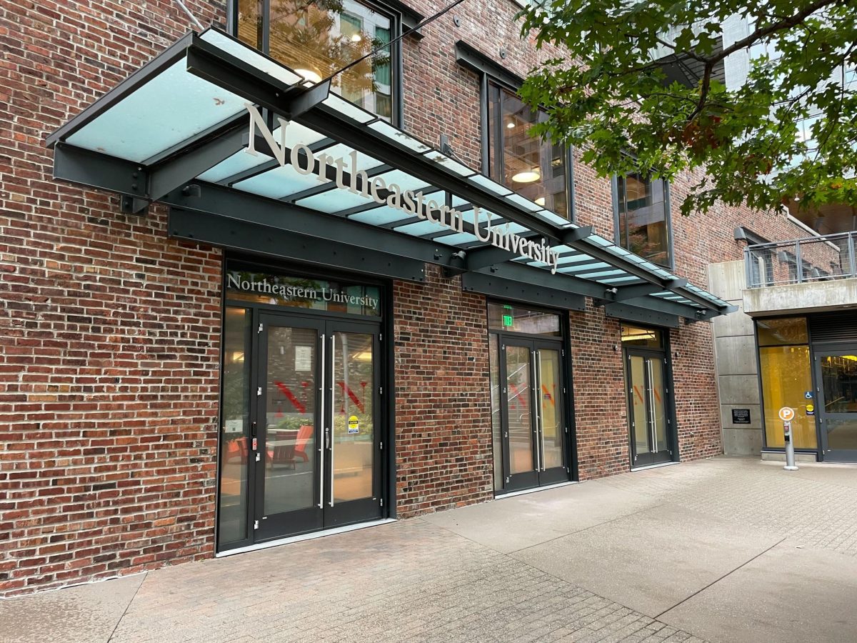 An entrance to Northeastern’s new building on the Seattle campus. It was built to serve as a collaborative space for students and faculty. Photo courtesy Sneha Chakrabarty.