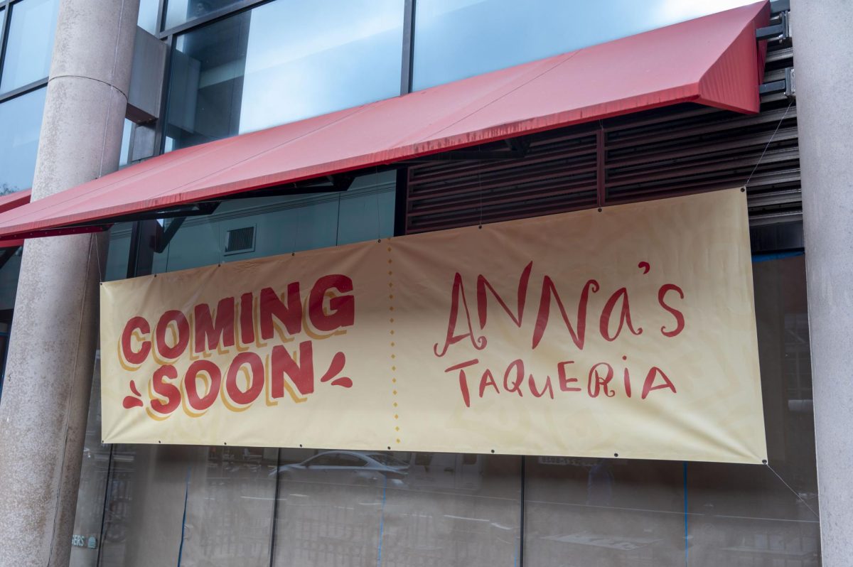 A banner that advertises a new Anna's Taqueria location hangs from the former B.GOOD restaurant space. Streetlight Ventures recently closed down three B.GOOD locations, and plans on replacing two of those locations with Anna's Taqueria.