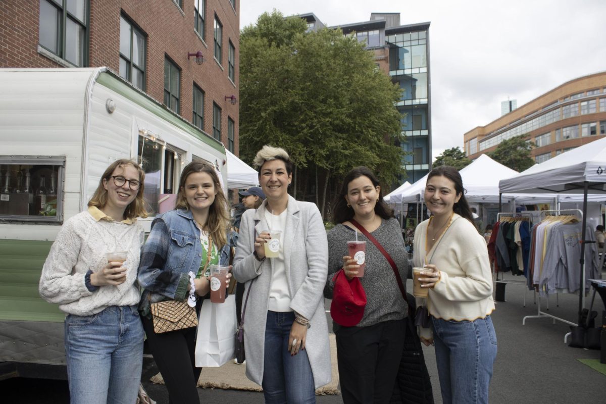 Members participating in the GirlFriends Boston SoWa event pose for a photo. GirlFriends Boston turned from a Facebook group and a newsletter into a fully-fleged business and organization where women can meet and find commuity.