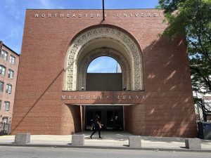 The exterior of Matthews Arena. Brad Marchand visited the arena to promote the Boston Bruins Centennial Game.