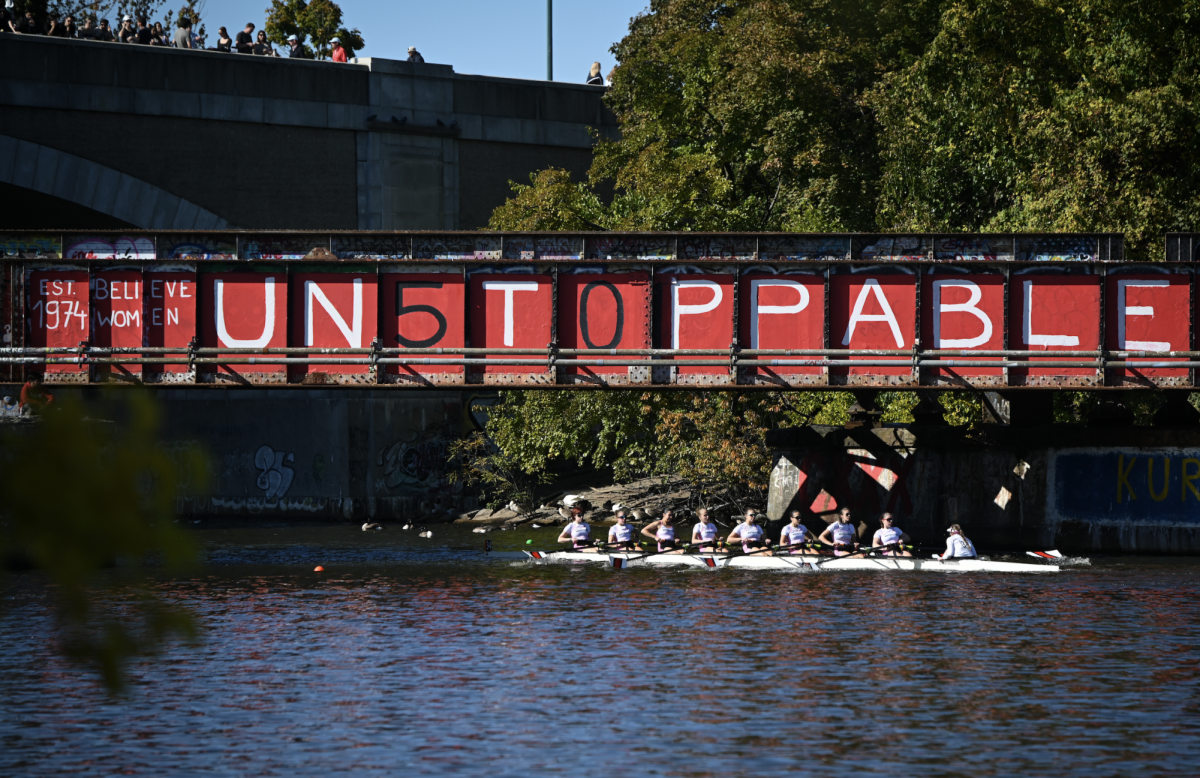 The Northeastern women's Club Eight competes at the Head of the Charles Oct. 19. The boat finished in eleventh place.