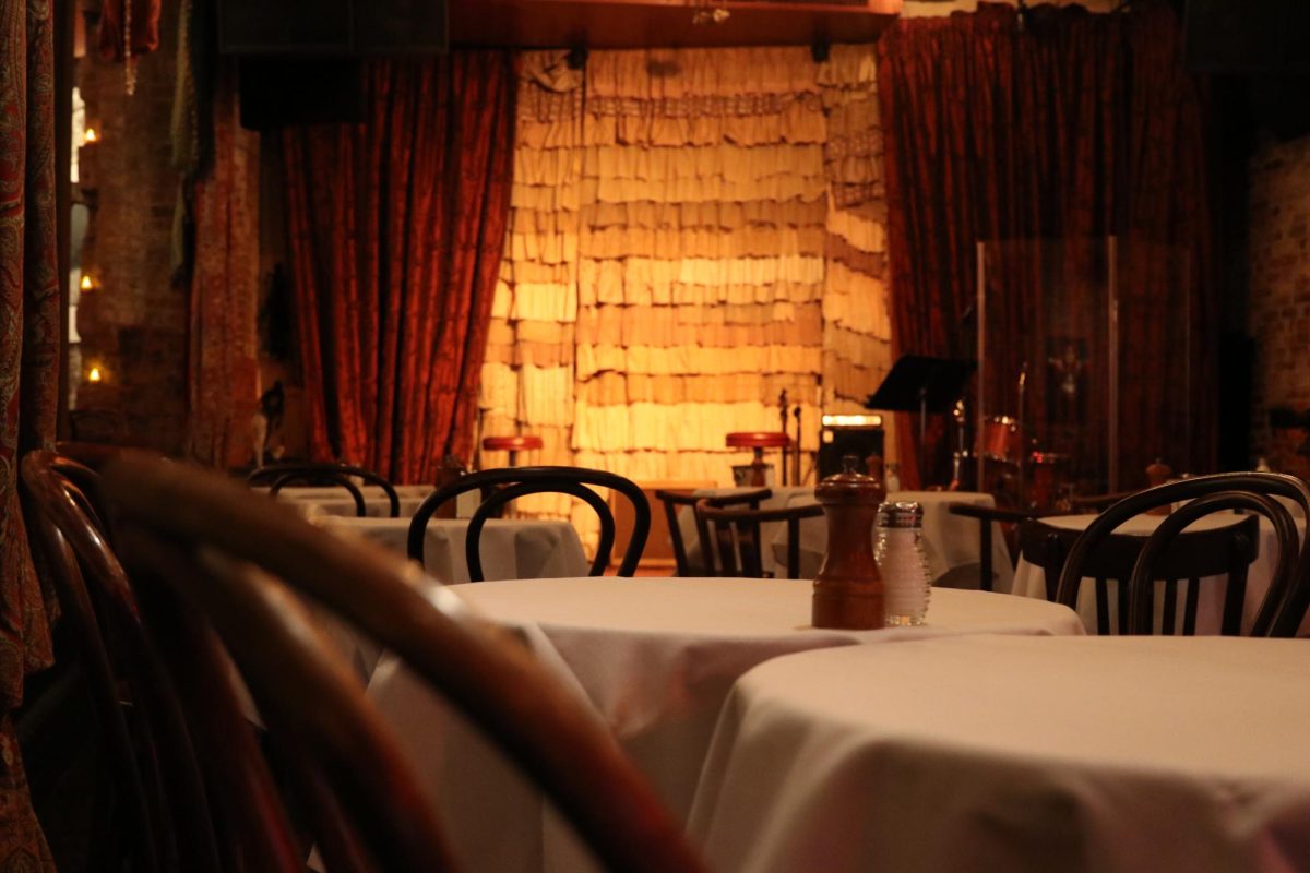 Warm lighting fills the interior of The Beehive.