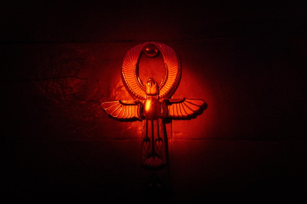 An illuminated Ankh warns visitors entering the world of Anubis, God of Death, in “Rise of the Ankh.” The haunt was filled with mummies, snakes and other surprises.