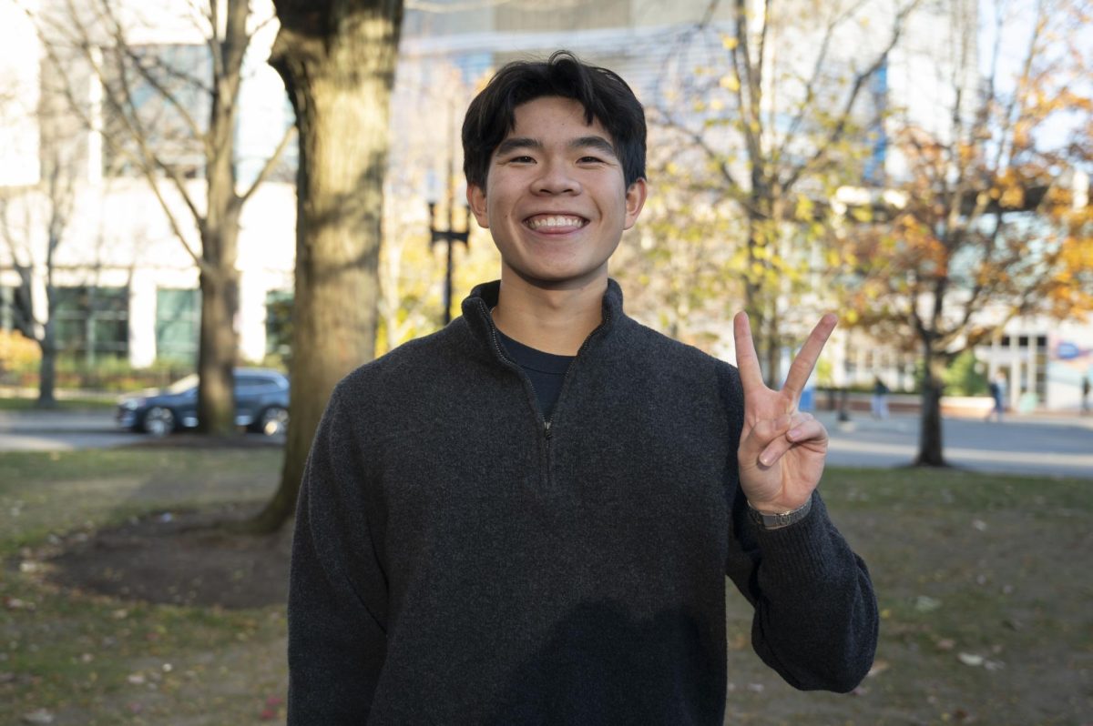 Aaron Yeung poses for a photo. Yeung began making social media content in seventh grade, and has since grown his Instagram and TikTok accounts to have more than 100,000 followers combined.