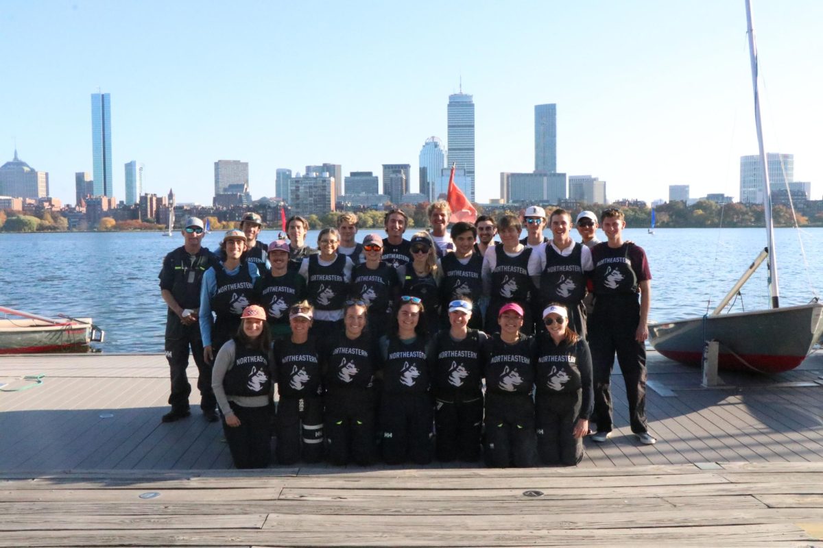 Northeastern club sailing poses for a photo. The men's and women's teams both qualified for nationals for the first time this past spring. Photo courtesy Northeastern Club Sailing.