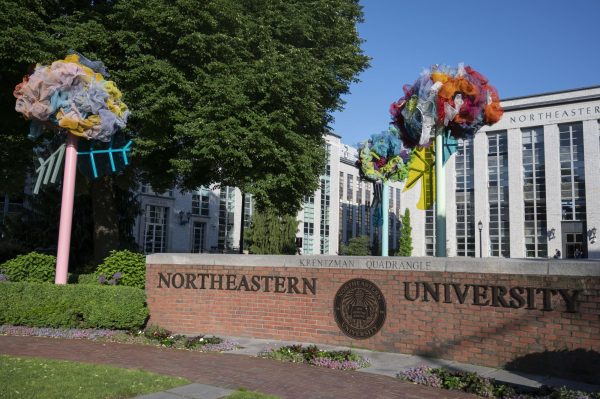 The "Rooted" art installation on Krentzman Quad. The piece was installed in April and has since received many negative comments from students.