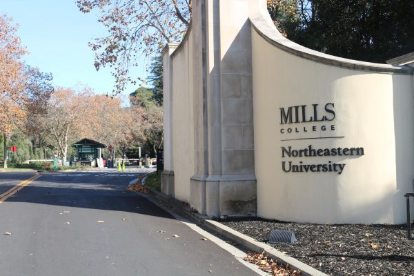 The entrance to Mills College in Oakland, California. Northeastern recently announced a full-ride scholarship program for high school seniors from Oakland Unified School District high schools.