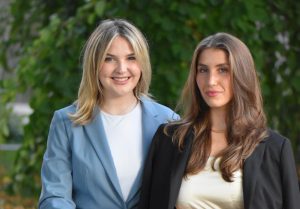 Brynne Norquist (left) and Tyler Knohl pose for a photo together. The two run Hiike, a platform that uses data to provide film festival recommendations to independent filmmakers. Photo courtesy Kira Briggs.