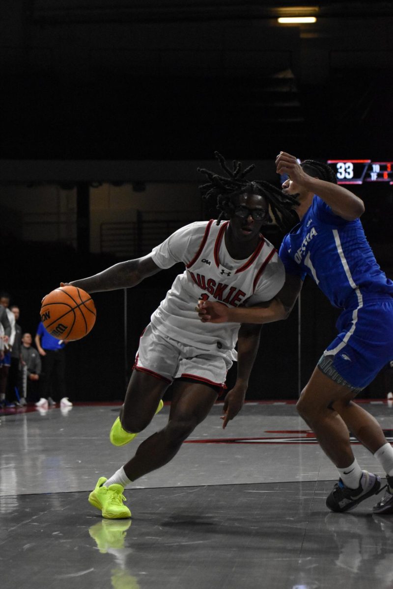 Harold Woods drives past his defender Jan. 4. Woods collected 20 points against College of Charleston Jan. 18.