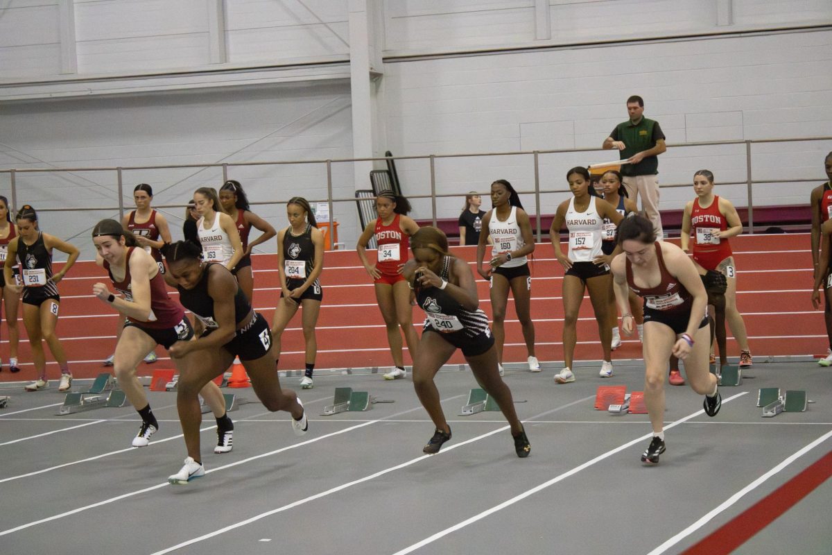 Sprinters take off Jan. 18. The Huskies competed against a variety of schools including Boston University, University of Massachusetts Amherst, University of Massachusetts Lowell, Harvard University and University of Connecticut.