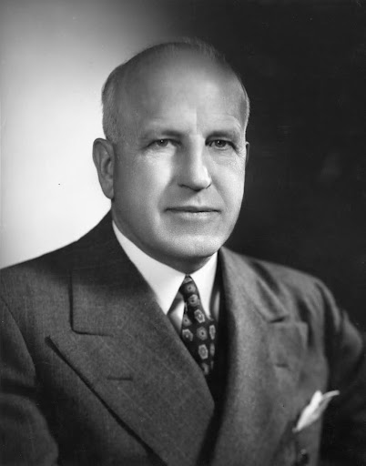 Carl Stephen Ell poses for a headshot in 1948. Ell was Northeastern’s second president and served from 1940 to 1959. Photo courtesy Northeastern University Library, Archives and Special Collections.