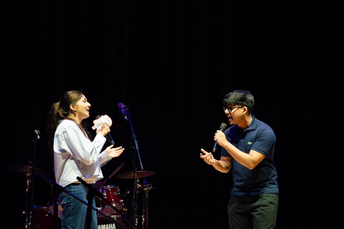 Two members of Aaroh perform “Die With A Smile” by Bruno Mars and Lady Gaga. The song was sung with an abundance of energy and emotion.