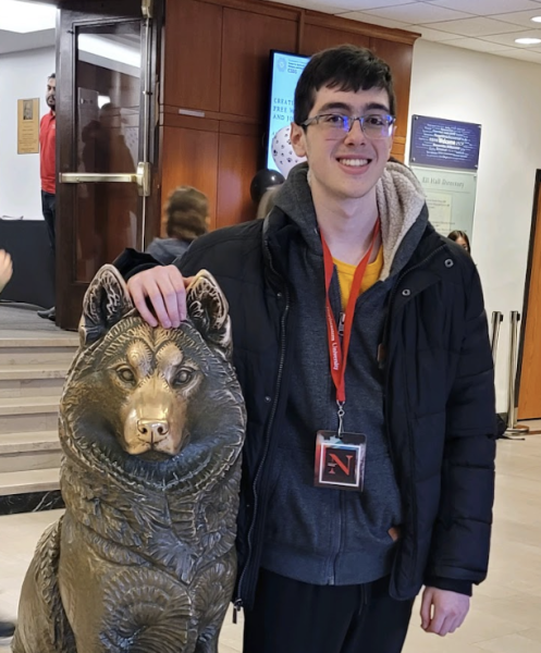 Jacob Davis stands for a photo in Ell Hall. Davis was a behavioral neuroscience major at Northeastern when he was struck and killed by Gerald Veneziano in May 2024. Photo courtesy Deborah Davis.