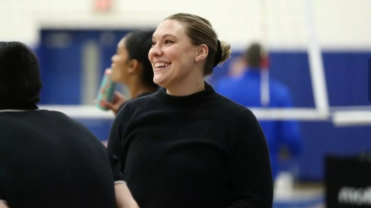 Jaime Snyder smiles during a practice. Snyder previously coached at D’Youville University for the men and women's volleyball teams. Photo courtesy Jaime Snyder.