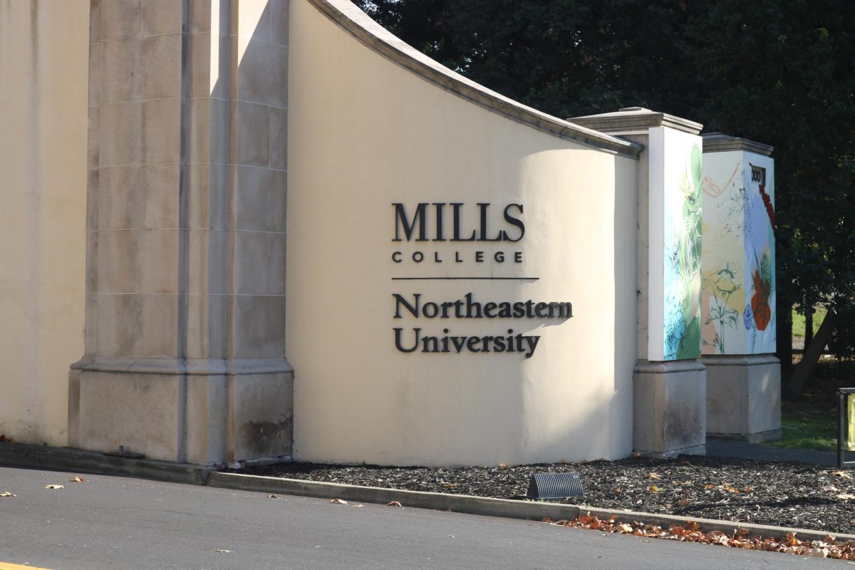 The entrance to Mills College. Northeastern recently proposed the creation of a private police force for the campus.