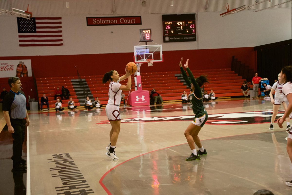 Abby Jegede takes a shot Jan. 19. Jegede had 19 points against Drexel Jan. 31.