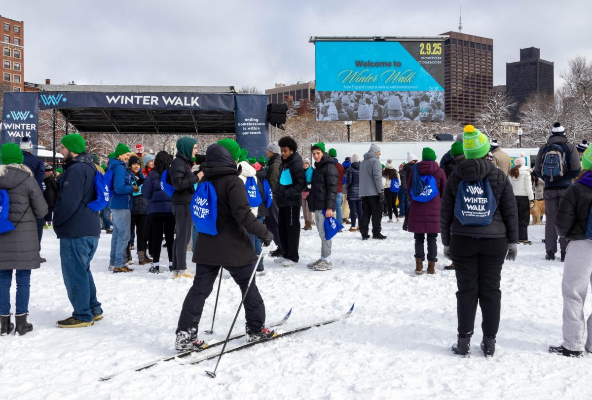 Participants gather for the ninth annual Winter Walk. The event partnered with 17 organizations.