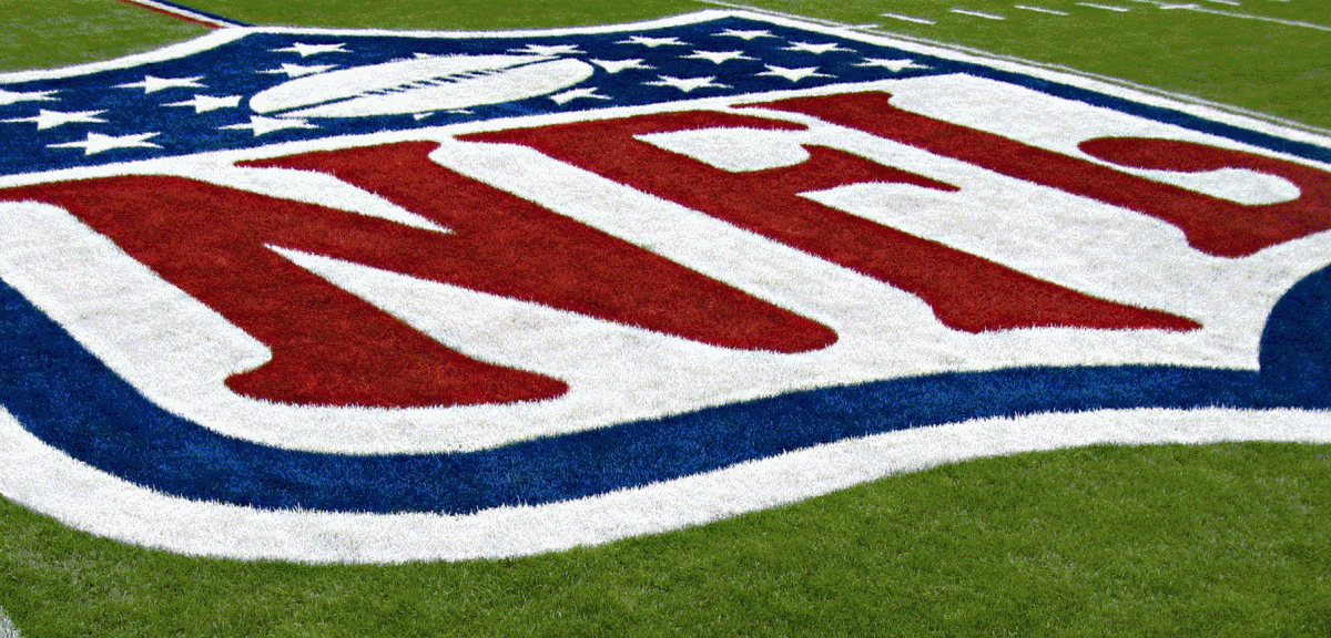 The NFL logo on a field. The annual NFL Combine concluded March 2. Photo courtesy Chris C, flickr.