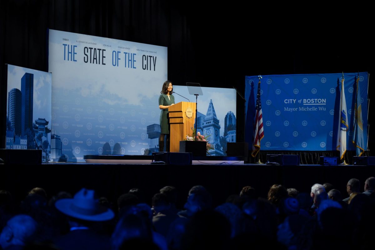 Mayor Michelle Wu speaks during her State of the City Address. She discussed recent achievements, future plans for the city and pushed back against the Trump administration's effort to weaken diversity initiatives.