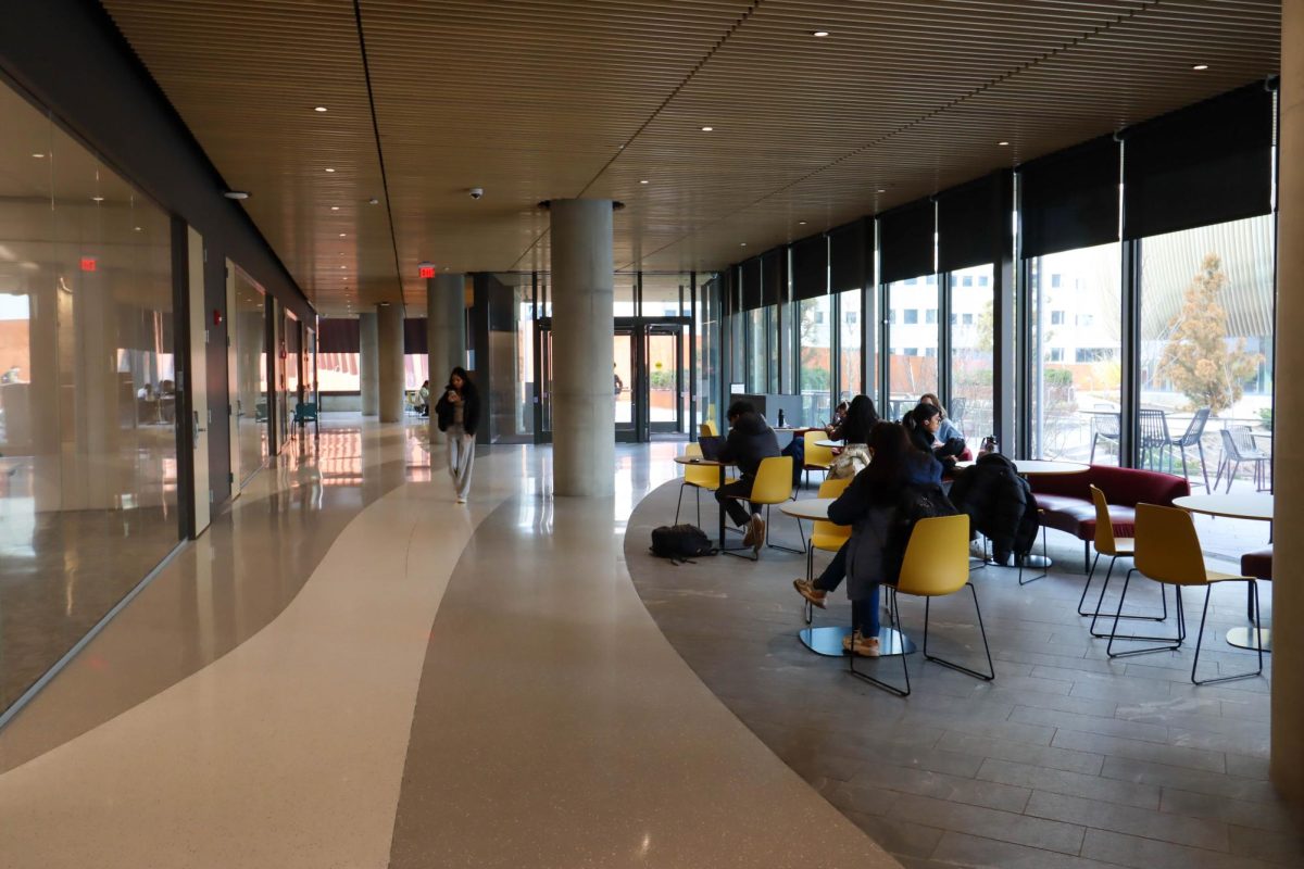 The interior EXP. EXP had dedicated study areas on each floor with white boards.