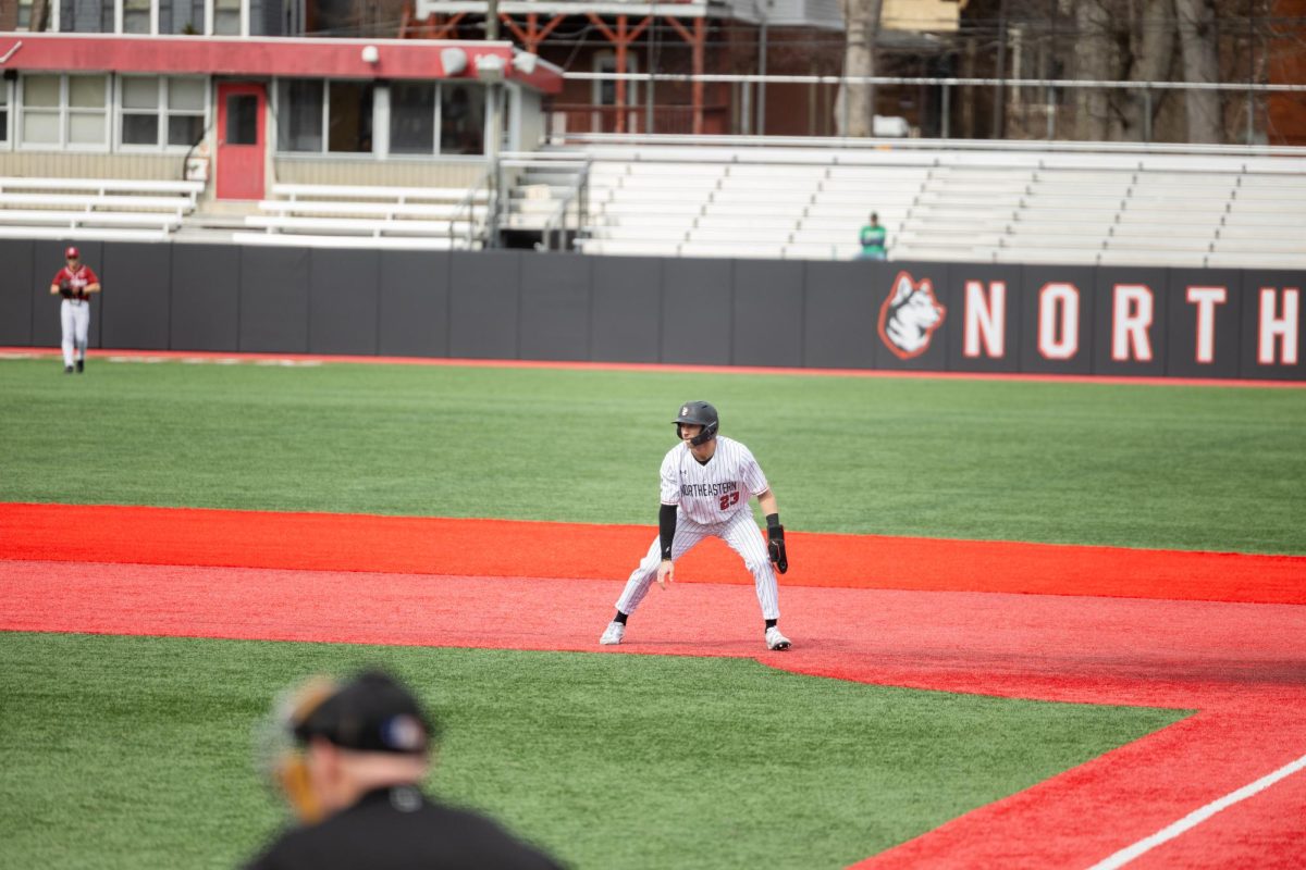 Carmelo Musacchia looks to steal second base March 16. Musacchia earned two runs during the series.