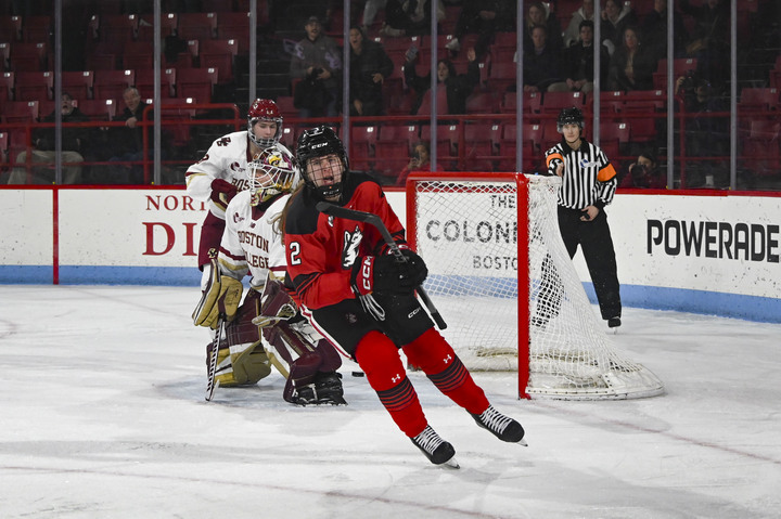 Lily Shannon skates during the Beanpot Semifinals Jan 14. Shannon scored the fourth goal in Northeastern's 4-2 victory over Boston College.