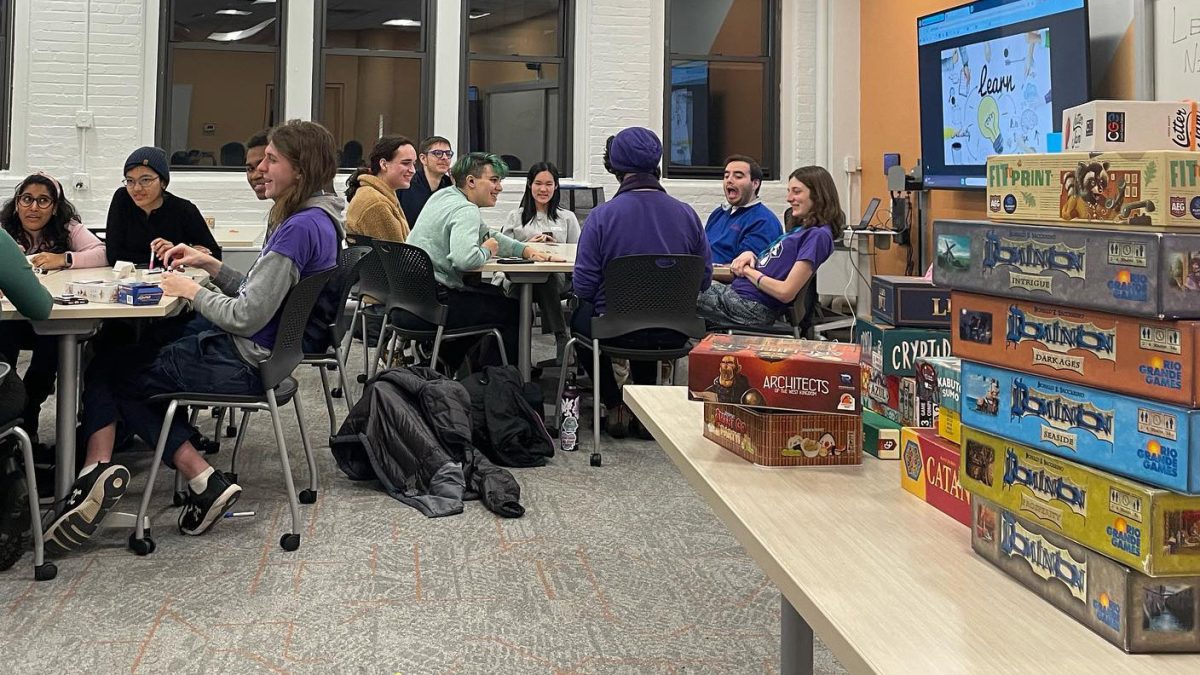 Students socialize while playing board games during a NUAGE meeting Jan. 15, 2024. Members noted that gaming clubs provided stress-free spaces to unwind and build new friendships in a fun environment. Photo courtesy NUAGE